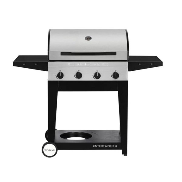 Cadac Entertainer Stainless Steel BBQ 4-Burner Propane Gas Grill with Side Shelves 98251-41G01-US